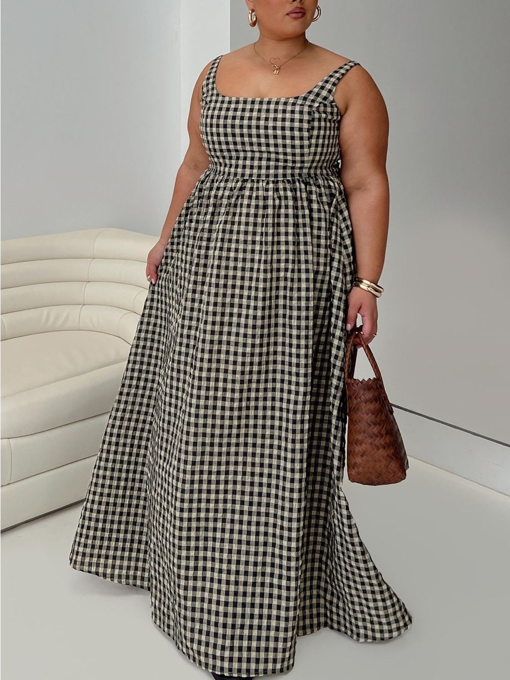Princess Polly Cartmel Check Maxi Dress